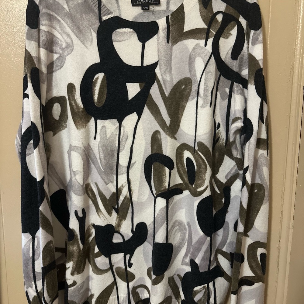 Charlie B Abstract Print Sweater
